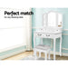 Artiss Dressing Table Stool Bedroom White Make Up Chair Fabric Furniture -Home Living Store - -  