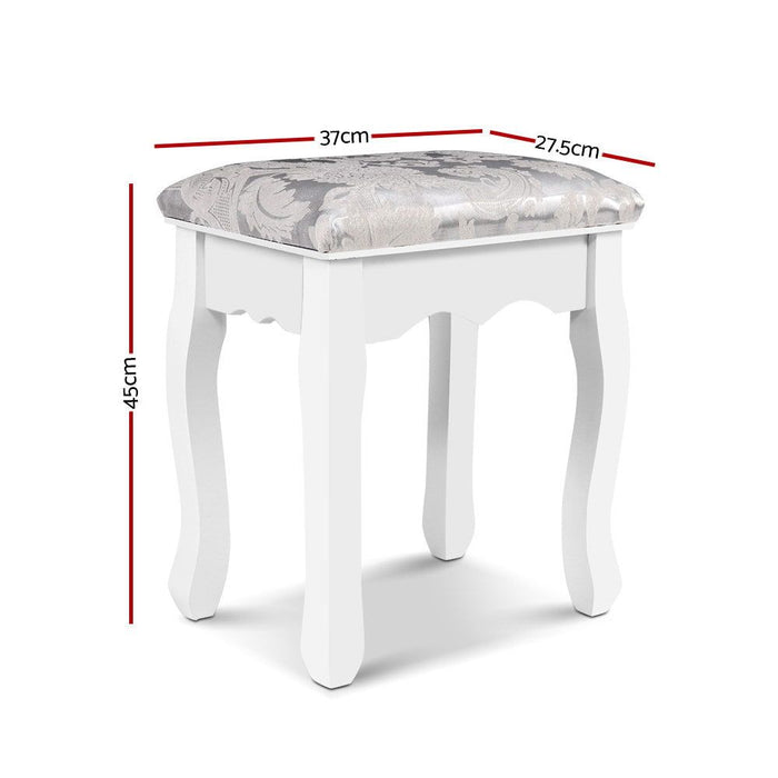 Artiss Dressing Table Stool Bedroom White Make Up Chair Fabric Furniture -Home Living Store - -  
