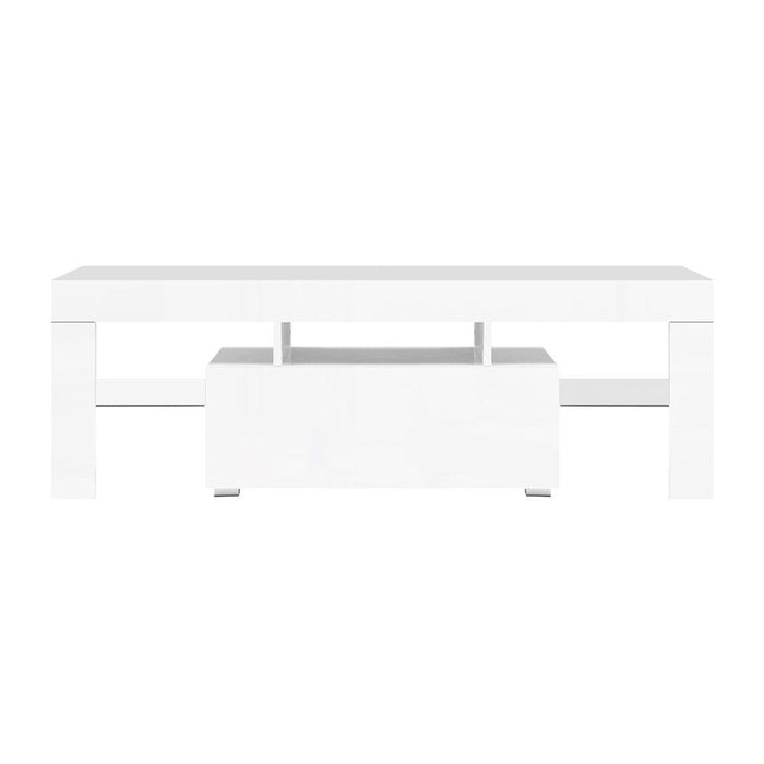 Artiss Entertainment Unit TV Cabinet LED 130cm White Elo -Home Living Store - -  
