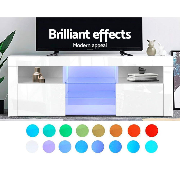 Artiss Entertainment Unit TV Cabinet LED 160cm White Bobi -Home Living Store - -  