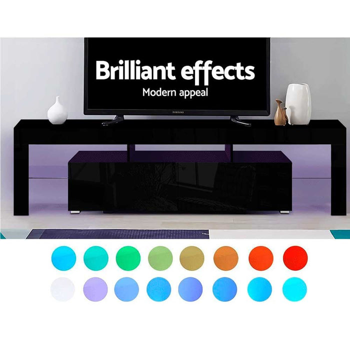 Artiss Entertainment Unit TV Cabinet LED 189cm Black Elo -Home Living Store - -  