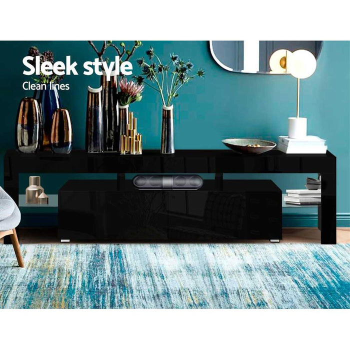 Artiss Entertainment Unit TV Cabinet LED 189cm Black Elo -Home Living Store - -  