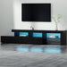 Artiss Entertainment Unit TV Cabinet LED 215cm Black Caya -Home Living Store - -  