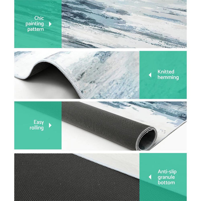 Artiss Floor Rug 200x290 Washable Mat Carpet Short Pile Poca -Home Living Store - -  