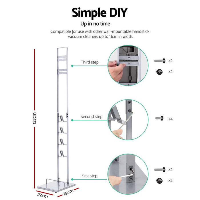Artiss Freestanding Dyson Vacuum Stand Rack Holder for Dyson V6 V7 V8 V10 V11 V12 Silver -Home Living Store - -  
