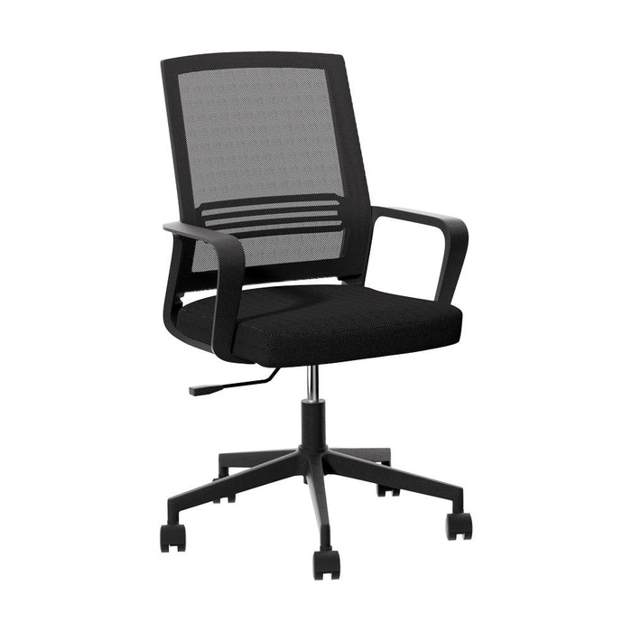 Artiss Mesh Office Chair Computer Gaming Desk Chairs Work Study Mid Back Black -Home Living Store - -  