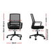 Artiss Mesh Office Chair Computer Gaming Desk Chairs Work Study Mid Back Black -Home Living Store - -  
