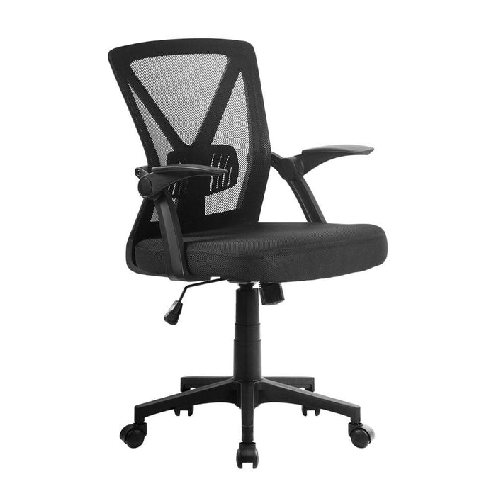 Artiss Mesh Office Chair Mid Back Black -Home Living Store - -  