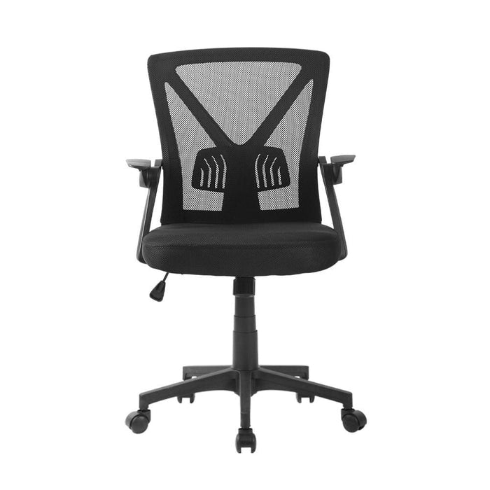 Artiss Mesh Office Chair Mid Back Black -Home Living Store - -  