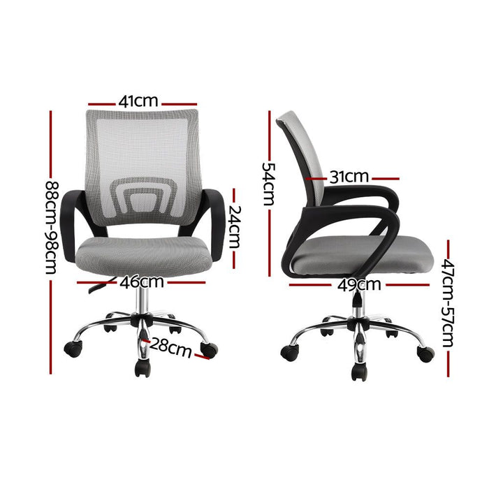 Artiss Mesh Office Chair Mid Back Grey -Home Living Store - -  