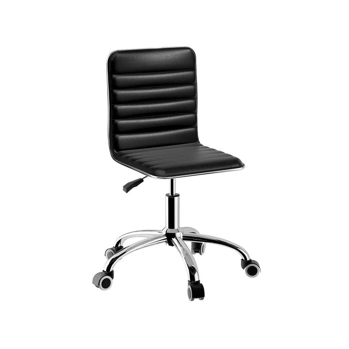 Artiss Office Chair Computer Desk Gaming Chairs PU Leather Low Back Black -Home Living Store - -  