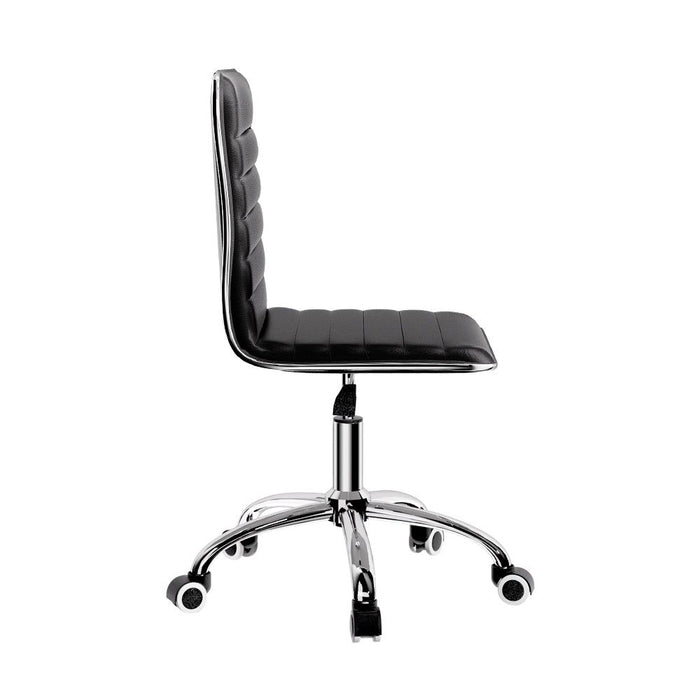 Artiss Office Chair Computer Desk Gaming Chairs PU Leather Low Back Black -Home Living Store - -  