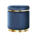 Artiss Ottoman Foot Stool Round Velvet Navy -Home Living Store - -  