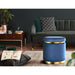 Artiss Ottoman Foot Stool Round Velvet Navy -Home Living Store - -  