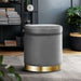 Artiss Ottoman Storage Foot Stool Round Velvet Charcoal -Home Living Store - -  