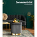 Artiss Ottoman Storage Foot Stool Round Velvet Charcoal -Home Living Store - -  