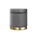 Artiss Ottoman Storage Foot Stool Round Velvet Charcoal -Home Living Store - -  