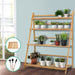 Artiss Plant Stand 4 Tier Bamboo Slat Flower Pot Shelf Pine -Home Living Store - -  