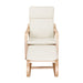 Artiss Rocking Armchair Bentwood Frame With Foot Stool Beige -Home Living Store - -  