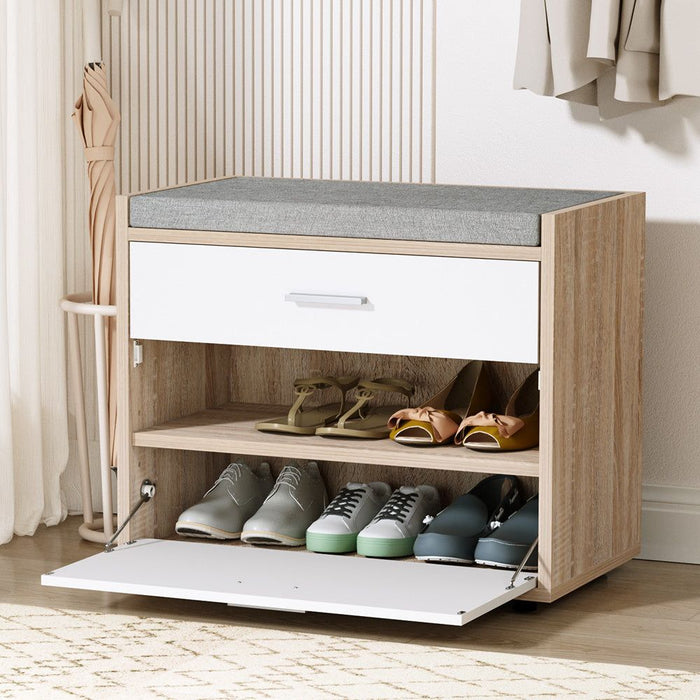 Artiss Shoe Cabinet Bench Shoes Storage Organiser Rack Fabric Seat Woo Home Living Store