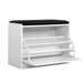 Artiss Shoe Cabinet Bench Shoes Storage Rack Organiser Drawer White 15 Pairs -Home Living Store - -  