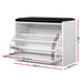 Artiss Shoe Cabinet Bench Shoes Storage Rack Organiser Drawer White 15 Pairs -Home Living Store - -  