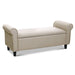 Artiss Storage Ottoman Blanket Box 125cm Arm Linen Taupe -Home Living Store - -  