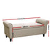 Artiss Storage Ottoman Blanket Box 125cm Arm Linen Taupe -Home Living Store - -  