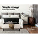 Artiss Storage Ottoman Blanket Box 96cm Linen Taupe -Home Living Store - -  