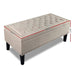 Artiss Storage Ottoman Blanket Box 96cm Linen Taupe -Home Living Store - -  
