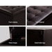 Artiss Storage Ottoman Blanket Box 97cm Leather Brown -Home Living Store - -  