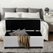 Artiss Storage Ottoman Blanket Box 97cm Leather White -Home Living Store - -  