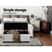 Artiss Storage Ottoman Blanket Box 97cm Leather White -Home Living Store - -  