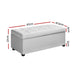 Artiss Storage Ottoman Blanket Box 97cm Leather White -Home Living Store - -  