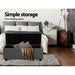 Artiss Storage Ottoman Blanket Box 97cm Linen Grey -Home Living Store - -  