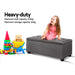 Artiss Storage Ottoman Blanket Box 97cm Linen Grey -Home Living Store - -  