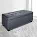 Artiss Storage Ottoman Blanket Box 97cm Linen Grey -Home Living Store - -  