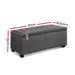 Artiss Storage Ottoman Blanket Box 97cm Linen Grey -Home Living Store - -  
