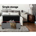 Artiss Storage Ottoman Blanket Box 97cm Linen Light Grey -Home Living Store - -  