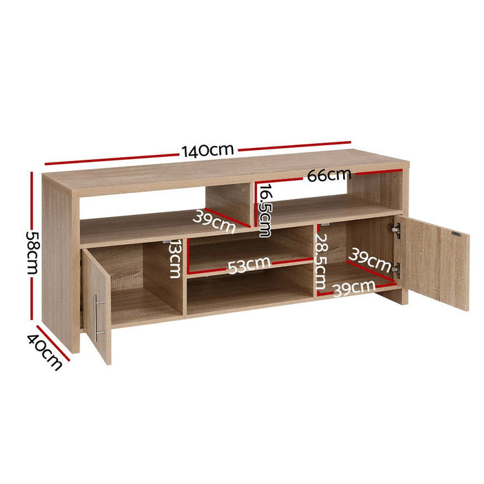 Artiss TV Cabinet Entertainment Unit 140cm Oak Ken -Home Living Store - -  