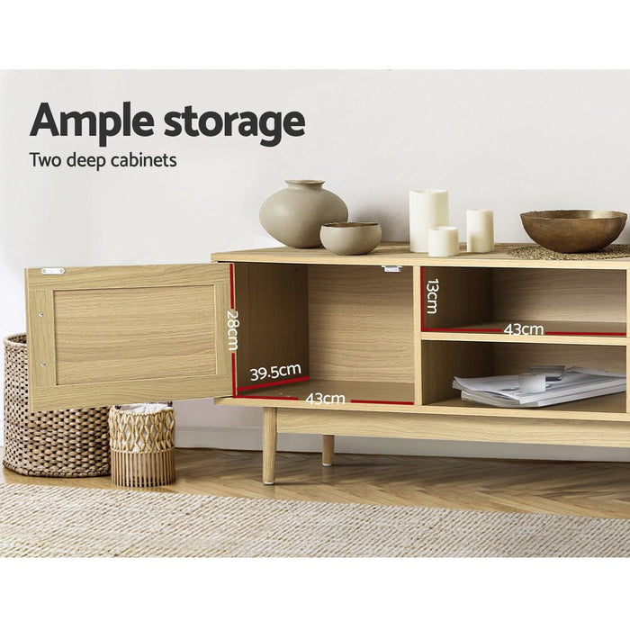 Artiss TV Cabinet Entertainment Unit 180cm Rattan Cole -Home Living Store - -  