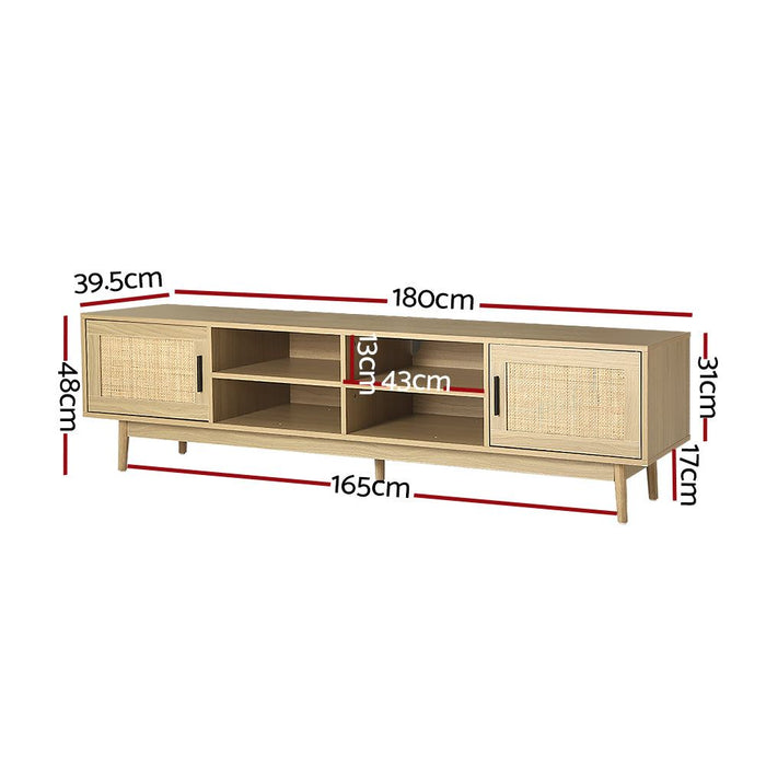 Artiss TV Cabinet Entertainment Unit 180cm Rattan Cole -Home Living Store - -  