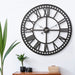 Artiss Wall Clock 60CM Large Roman Numerals Round Metal Luxury Wall Clocks Home Decor Black -Home Living Store - -  