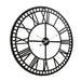 Artiss Wall Clock 60CM Large Roman Numerals Round Metal Luxury Wall Clocks Home Decor Black -Home Living Store - -  