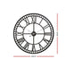 Artiss Wall Clock 60CM Large Roman Numerals Round Metal Luxury Wall Clocks Home Decor Black -Home Living Store - -  
