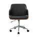 Artiss Wooden Office Chair Fabric Seat Black -Home Living Store - -  