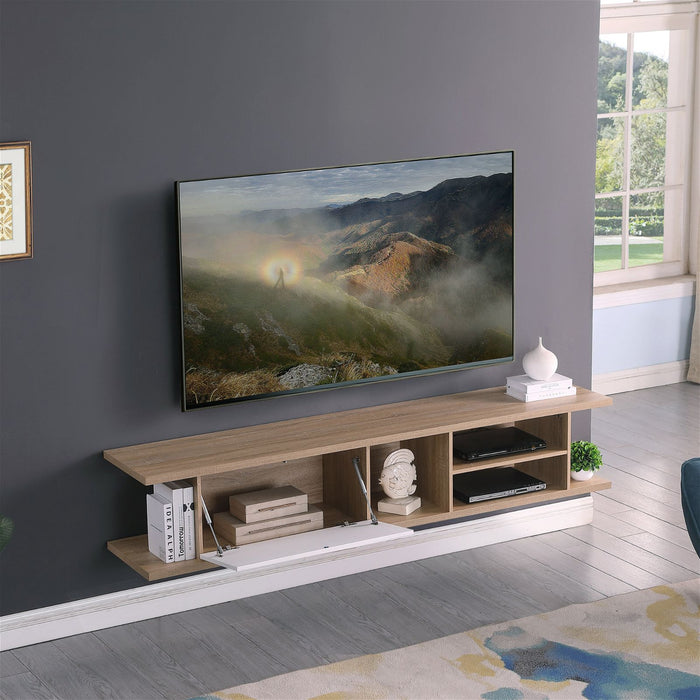 Auldrin 200cm Floating Entertainment Unit, TV Unit, Wall Mount Oak by Tauris -Home Living Store - -  