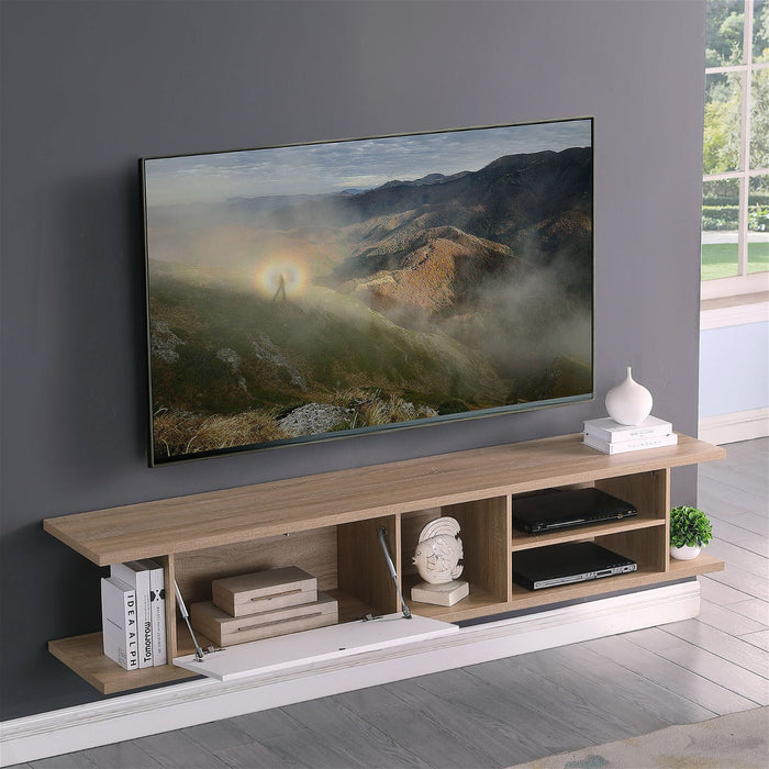Auldrin 200cm Floating Entertainment Unit, TV Unit, Wall Mount Oak by Tauris -Home Living Store - -  