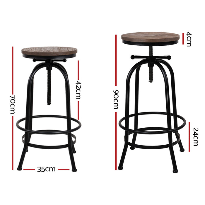 Artiss Bar Stools Adjustable Wood Chairs