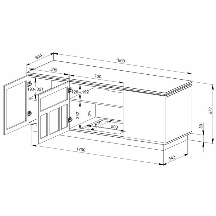 BROADWAY1800BLK Entertainment Unit by Tauris™ -Home Living Store - -  